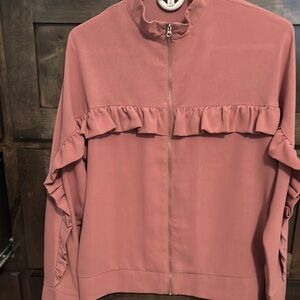 Women's Pink Ruffle Jacket